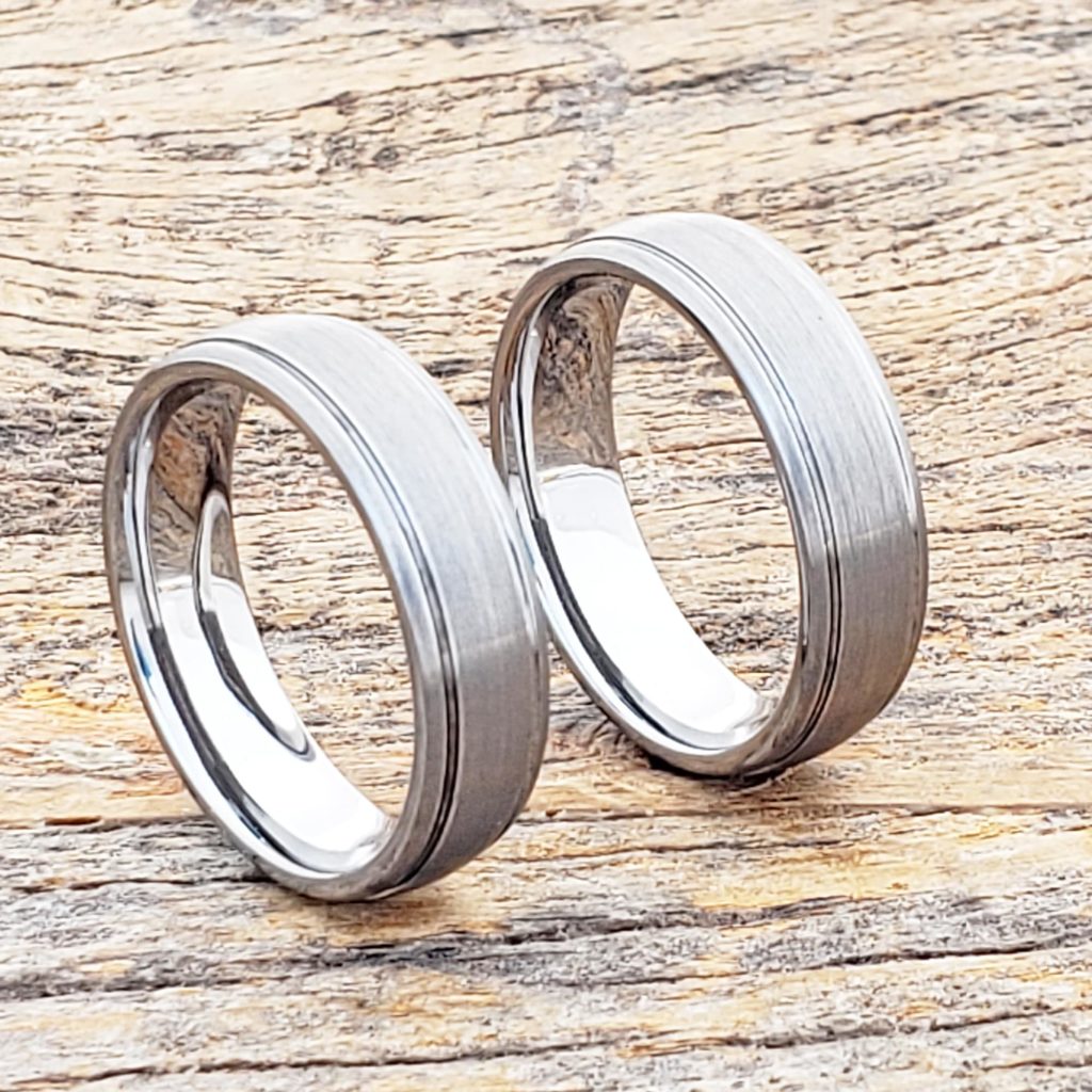 Turbo Brushed Tungsten Rings Womens or Mens Forever Metals