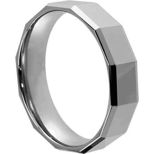 Tuscana Affordable Mens Faceted Tungsten Rings Tuscana Affordable Mens Faceted Tungsten Rings