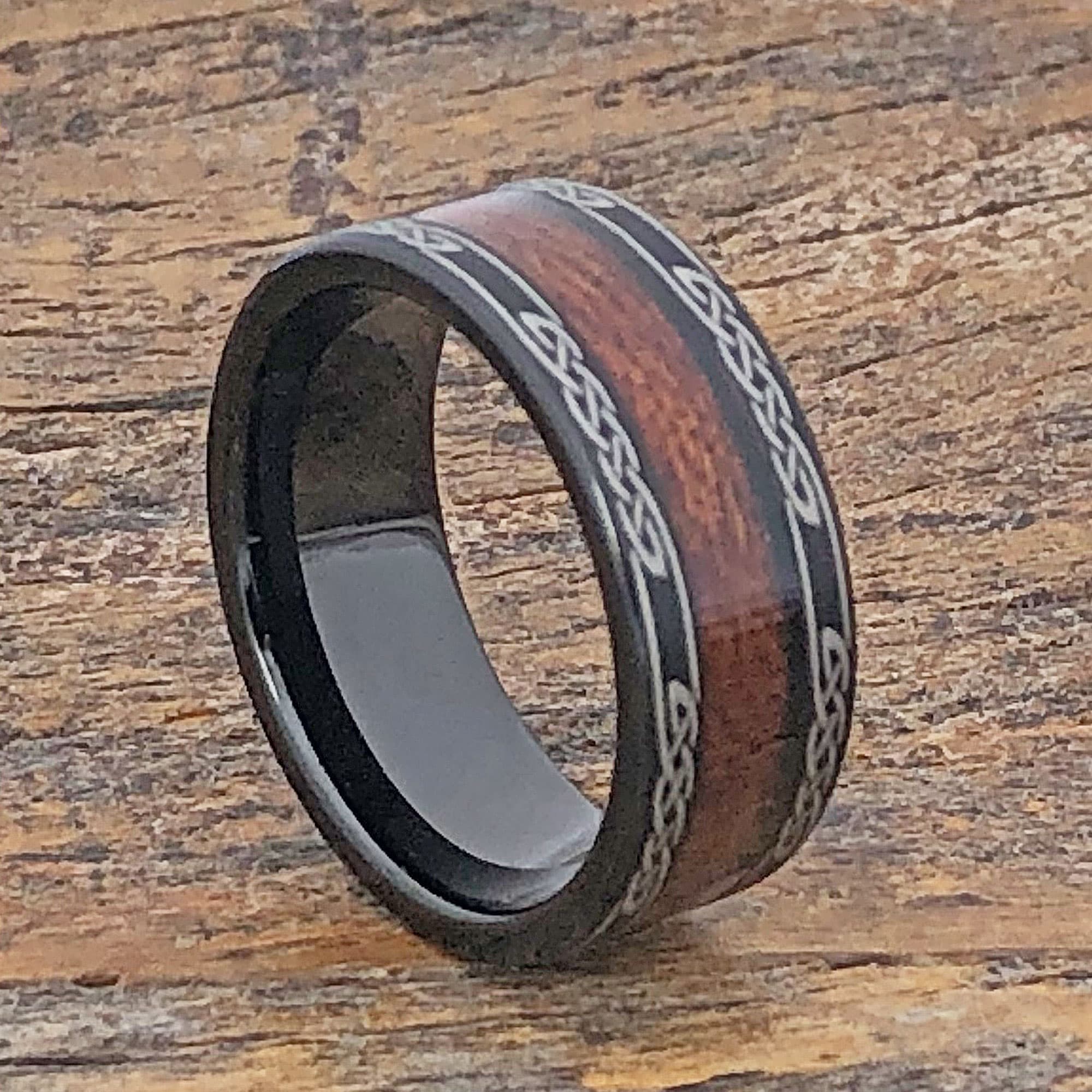 Whiskey Barrel Rings  Black Gold or Tungsten - Forever Metals